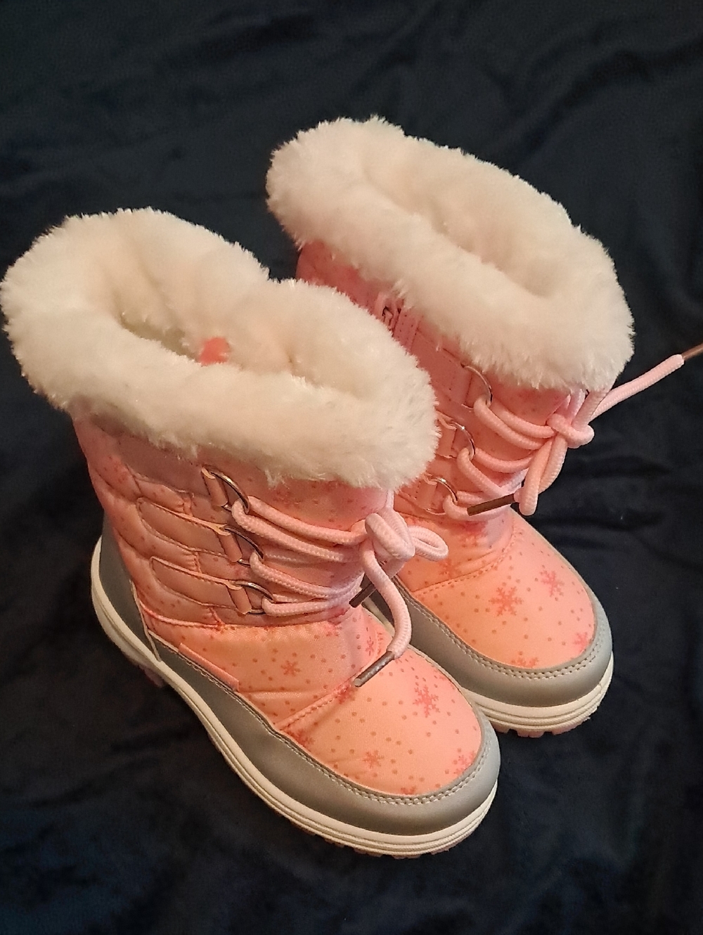 Pink Faux-Fur Lined Snow Boots